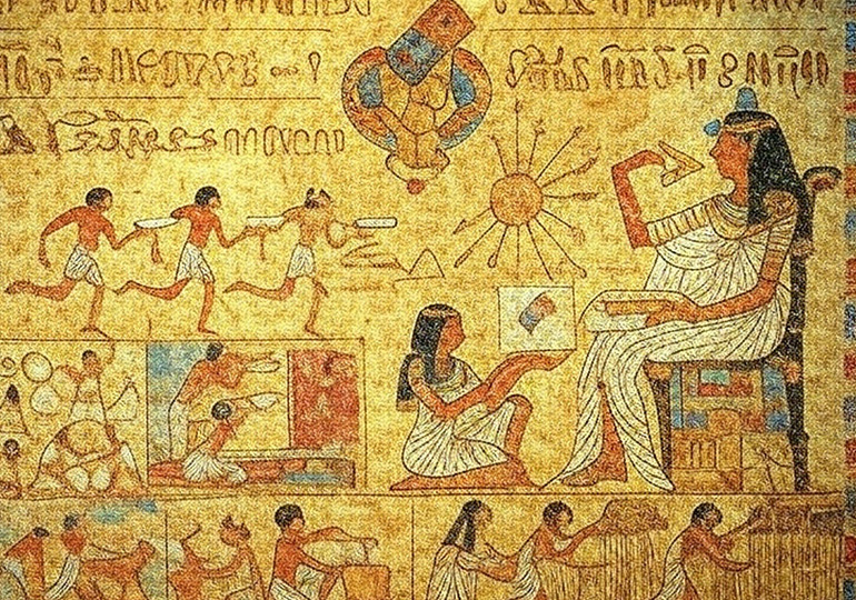 壁画　ファラオ